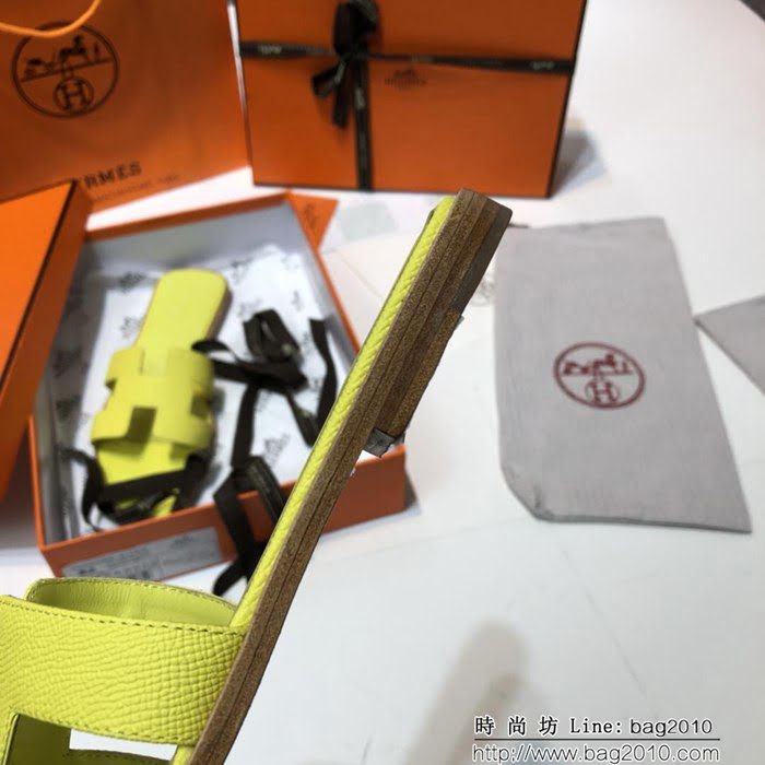 HERMES愛馬仕 頂級品質 2018手掌紋系列 貴婦拖鞋 休閒百搭款 真皮底女拖鞋  dsX1421